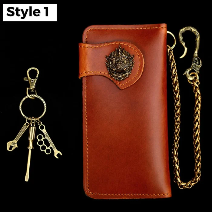 Leather Biker Wallet With Chain - Image 2