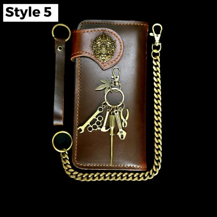 Leather Biker Wallet With Chain - Image 6