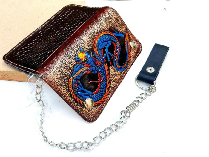 Mens Long Bifold Leather Wallet - Image 2
