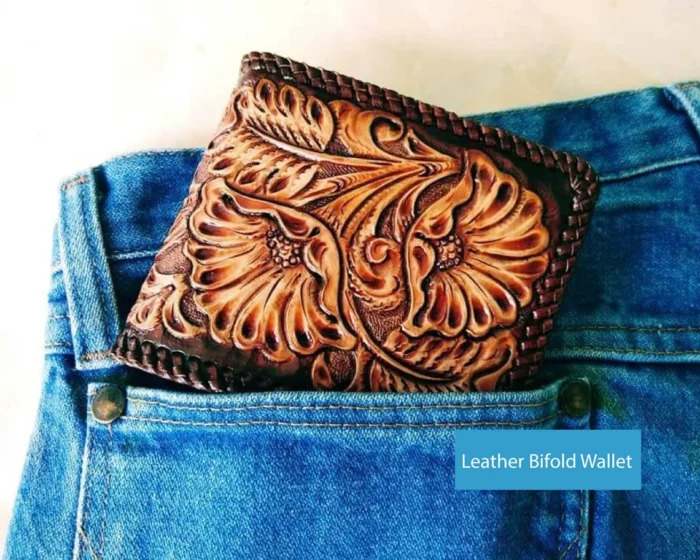 Tooled Leather Bifold Wallet
