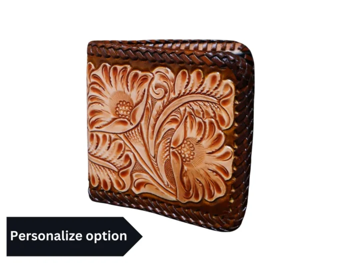 Tooled Leather Bifold Wallet - Image 2