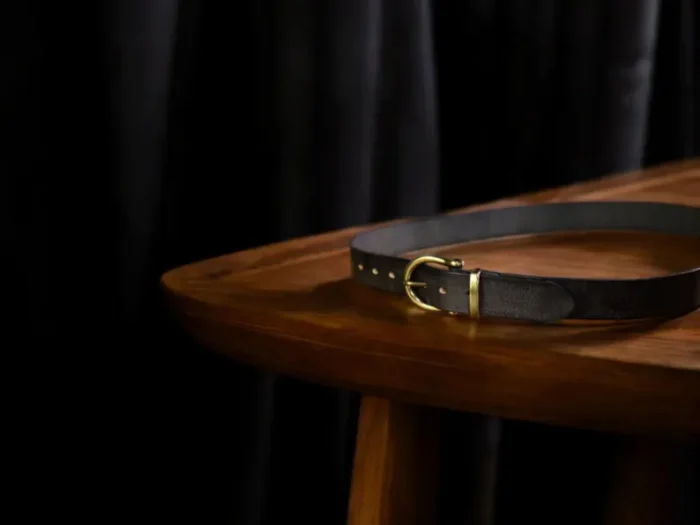 Black Leather Belt Snap Closure - Image 7