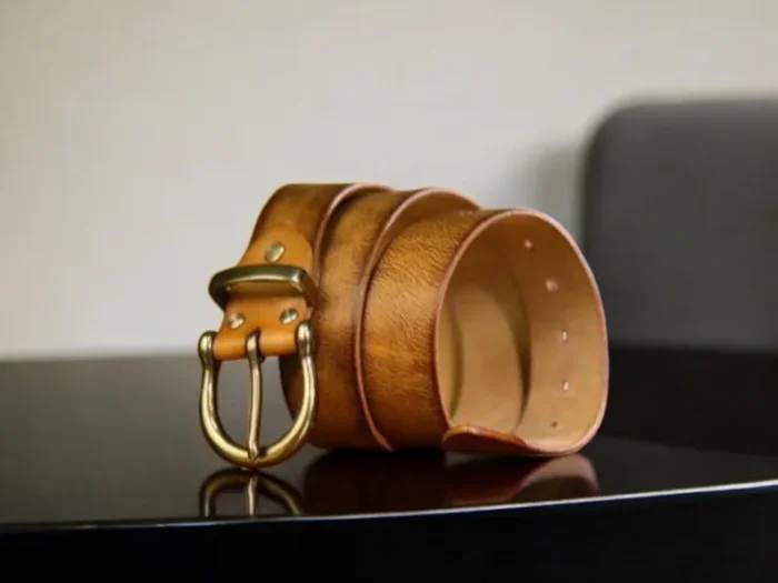 Black Leather Belt Snap Closure - Image 5