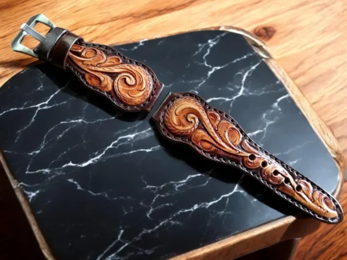 Brown Leather Apple Watch Band - Image 2