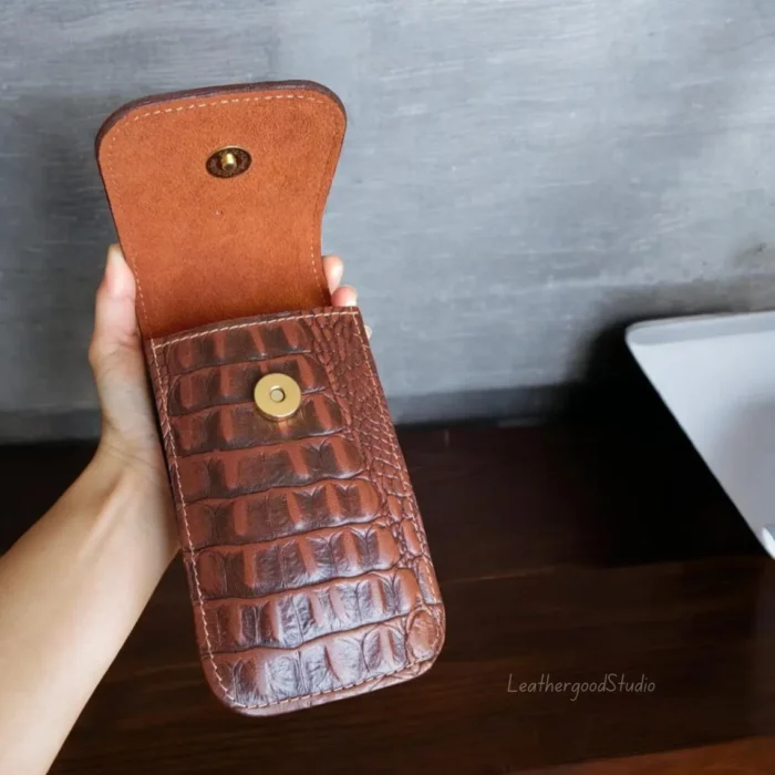 Leather Phone Case, Phone Holster, Handmade Phone Case, Custom Phone Case, Leather Case, Anniversary Gift For Men, Husband Gift For Him - Image 3