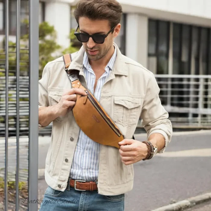 Genuine Leather Crossbody Bag for Men, Best leather crossbody bag for men - Image 4