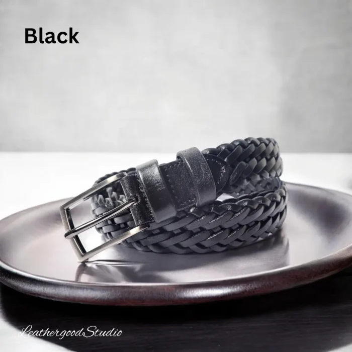 Braided High Quality Leather Belt, Handcrafted Vegetabled Tanned Leather Belt, Unisex Belt, Elegant stylish belt, Hand Braid Leather Belt - Image 3
