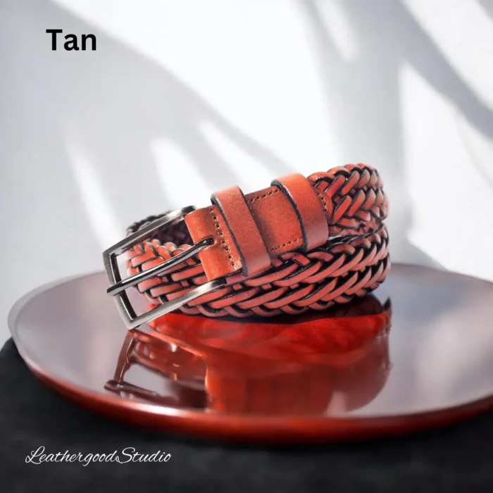 Braided High Quality Leather Belt, Handcrafted Vegetabled Tanned Leather Belt, Unisex Belt, Elegant stylish belt, Hand Braid Leather Belt
