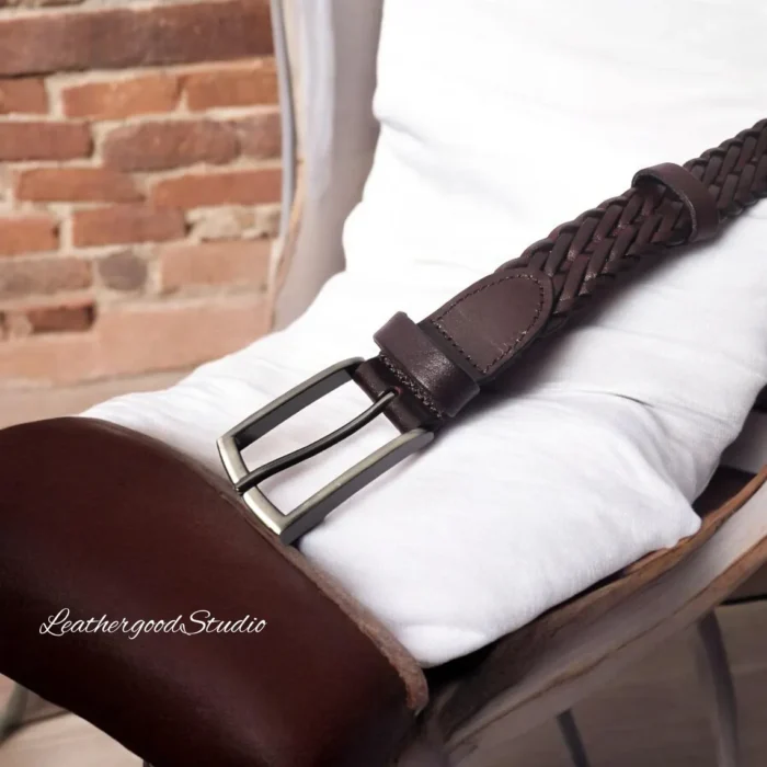Braided High Quality Leather Belt, Handcrafted Vegetabled Tanned Leather Belt, Unisex Belt, Elegant stylish belt, Hand Braid Leather Belt - Image 6