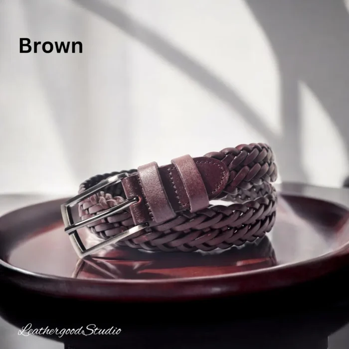 Braided High Quality Leather Belt, Handcrafted Vegetabled Tanned Leather Belt, Unisex Belt, Elegant stylish belt, Hand Braid Leather Belt - Image 4