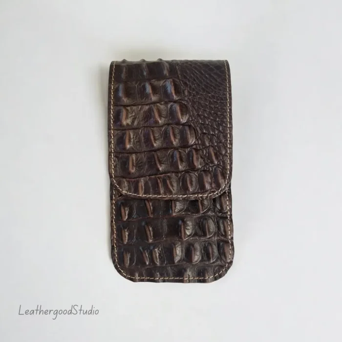 Leather Phone Case, Custom Phone Case, Handmade Phone Case, Phone Case, Phone Holster, Gift For Him, Anniversary Gift For Men, Husband Gift - Image 5