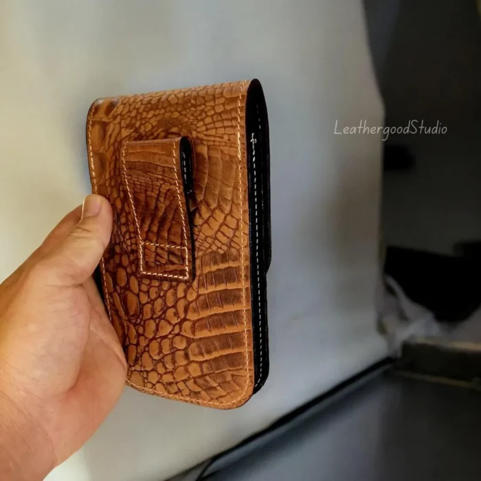 Leather Phone Case, Custom Phone Case, Handmade Phone Case, Phone Case, Phone Holster, Gift For Him, Anniversary Gift For Men, Husband Gift - Image 8