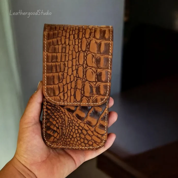 Leather Phone Case, Custom Phone Case, Handmade Phone Case, Phone Case, Phone Holster, Gift For Him, Anniversary Gift For Men, Husband Gift