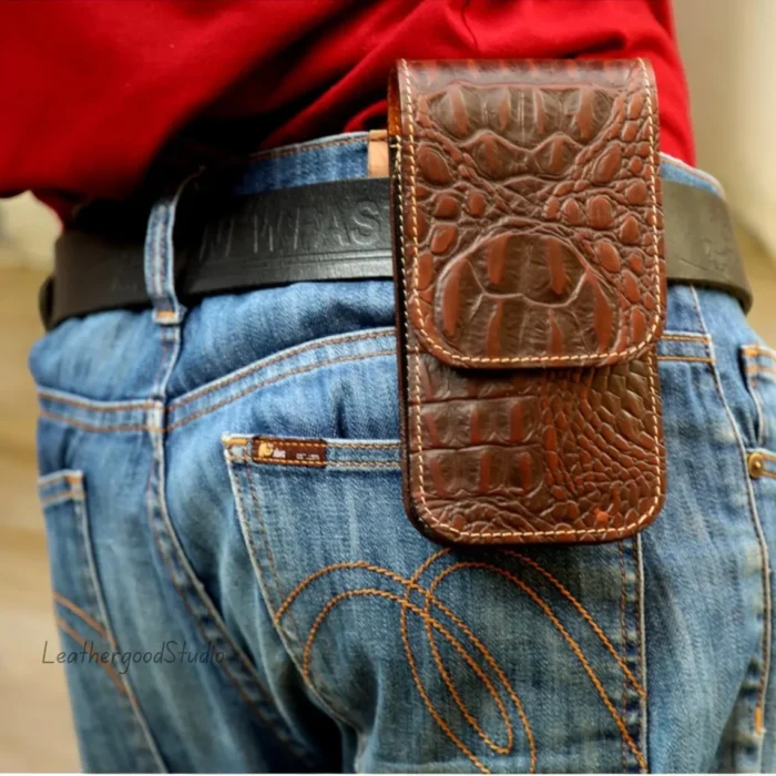 Leather Phone Case, Custom Phone Case, Handmade Phone Case, Phone Case, Phone Holster, Gift For Him, Anniversary Gift For Men, Husband Gift - Image 9