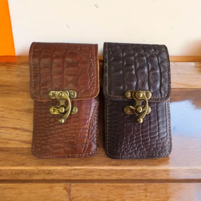 Leather Phone Case, iPhone, Galaxy, Belt Clip and Belt Loop, Buffalo Leather, Hand Tooled Phone Holster, Anniversary Gift For Him, Gift