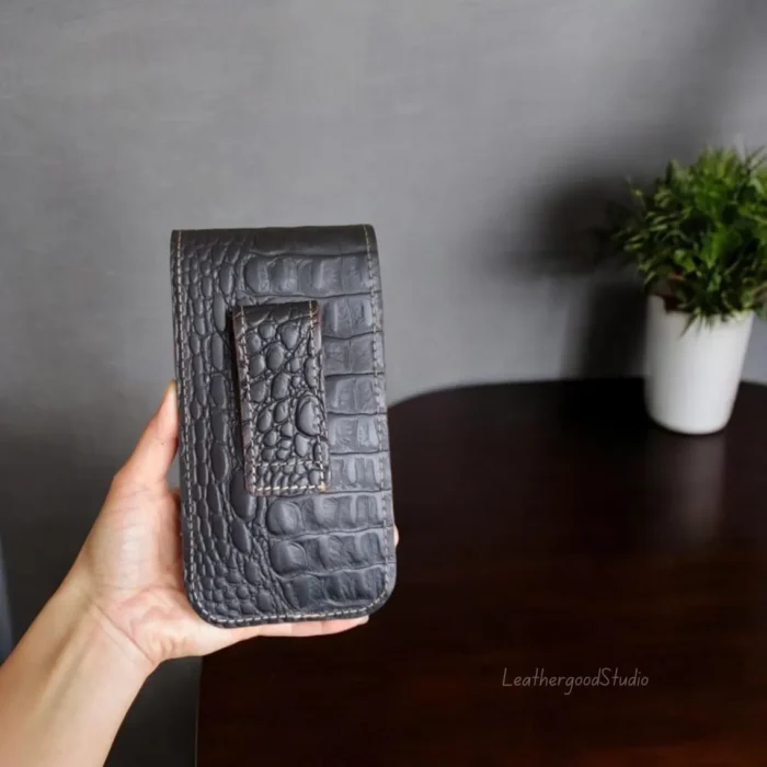 Leather Phone Case, Phone Holster, Handmade Phone Case, Custom Phone Case, Leather Case, Anniversary Gift For Men, Husband Gift For Him - Image 6