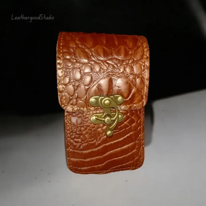 Leather Phone Case, iPhone, Galaxy, Belt Clip and Belt Loop, Buffalo Leather, Hand Tooled Phone Holster, Anniversary Gift For Him, Gift - Image 3