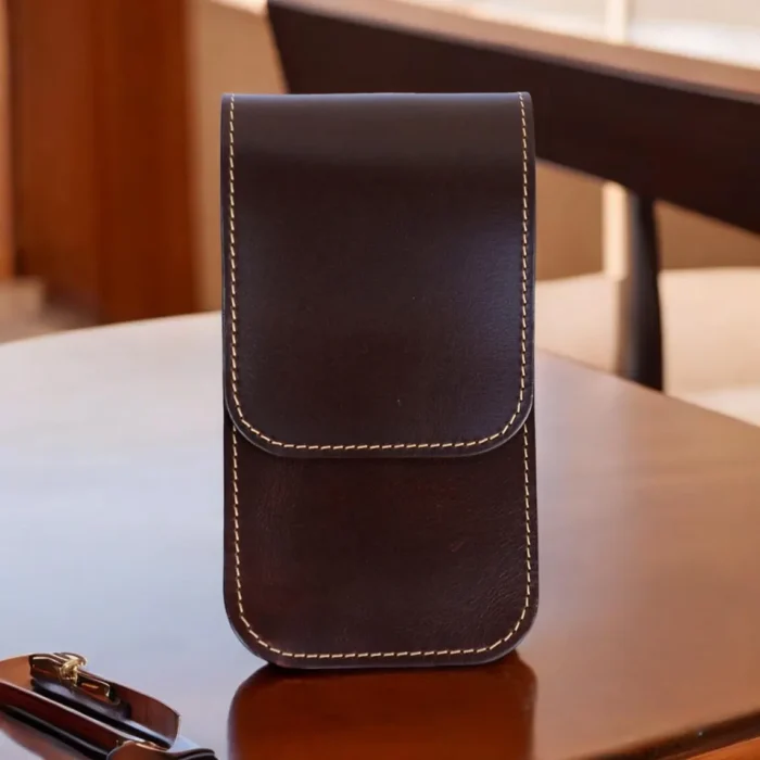 Leather Phone Case, Custom Phone Case, Handmade Phone Case, Phone Case, Phone Holster, Gift For Him, Anniversary Gift For Men, Husband Gift - Image 3