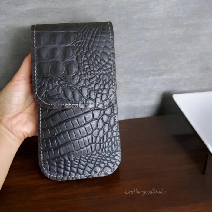 Leather Phone Case, Phone Holster, Handmade Phone Case, Custom Phone Case, Leather Case, Anniversary Gift For Men, Husband Gift For Him - Image 7