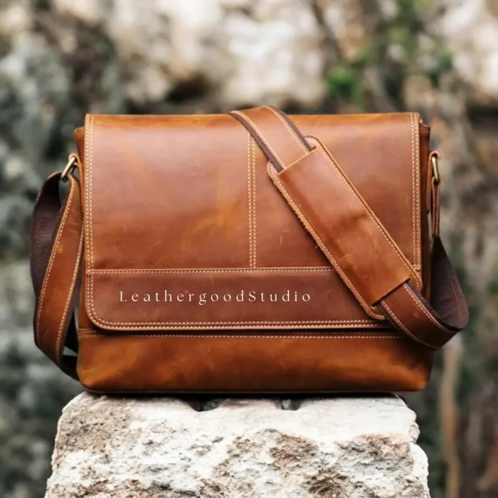 Genuine Leather Bag Men's, Leather Crossbody Bag, Leather Shoulder Bag, Stylish Man Bag, Handcrafted Mens Leather Purse, Messenger Bag Men