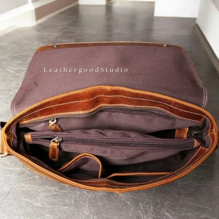 Genuine Leather Bag Men's, Leather Crossbody Bag, Leather Shoulder Bag, Stylish Man Bag, Handcrafted Mens Leather Purse, Messenger Bag Men - Image 8