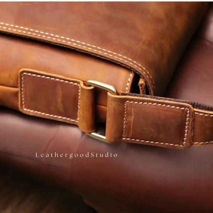 Genuine Leather Bag Men's, Leather Crossbody Bag, Leather Shoulder Bag, Stylish Man Bag, Handcrafted Mens Leather Purse, Messenger Bag Men - Image 5