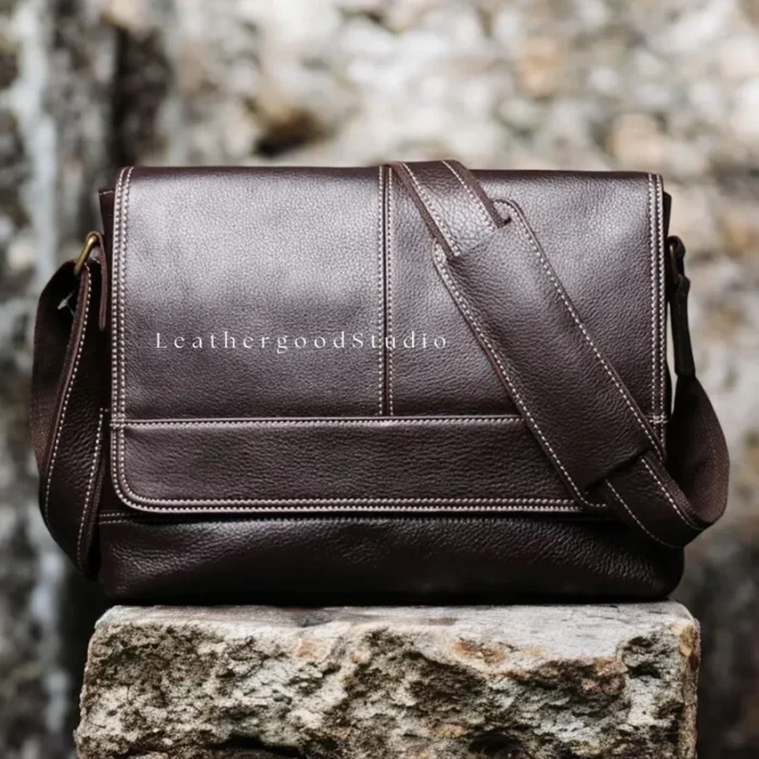 Genuine Leather Bag Men's, Leather Crossbody Bag, Leather Shoulder Bag, Stylish Man Bag, Handcrafted Mens Leather Purse, Messenger Bag Men - Image 2